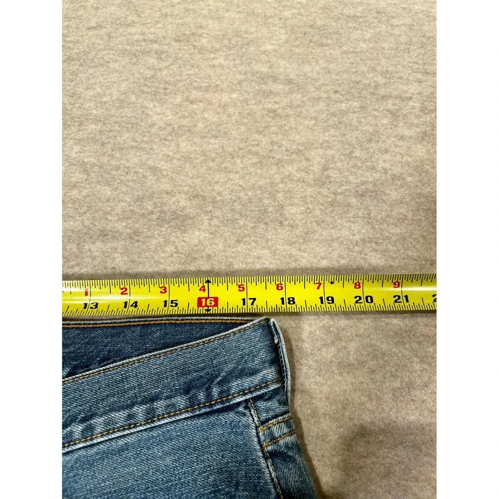 Levis 501 Original Fit Jeans Mens 36x32 Blue Denim Cotton High Rise Straight Leg